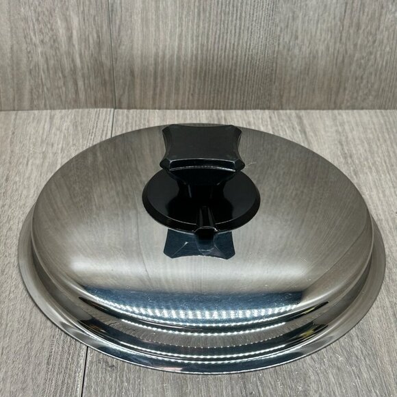 Stainless Steel Replacement Lid w/ Black Lid Knob Handle Easy Clean Round Silver - Picture 2 of 8